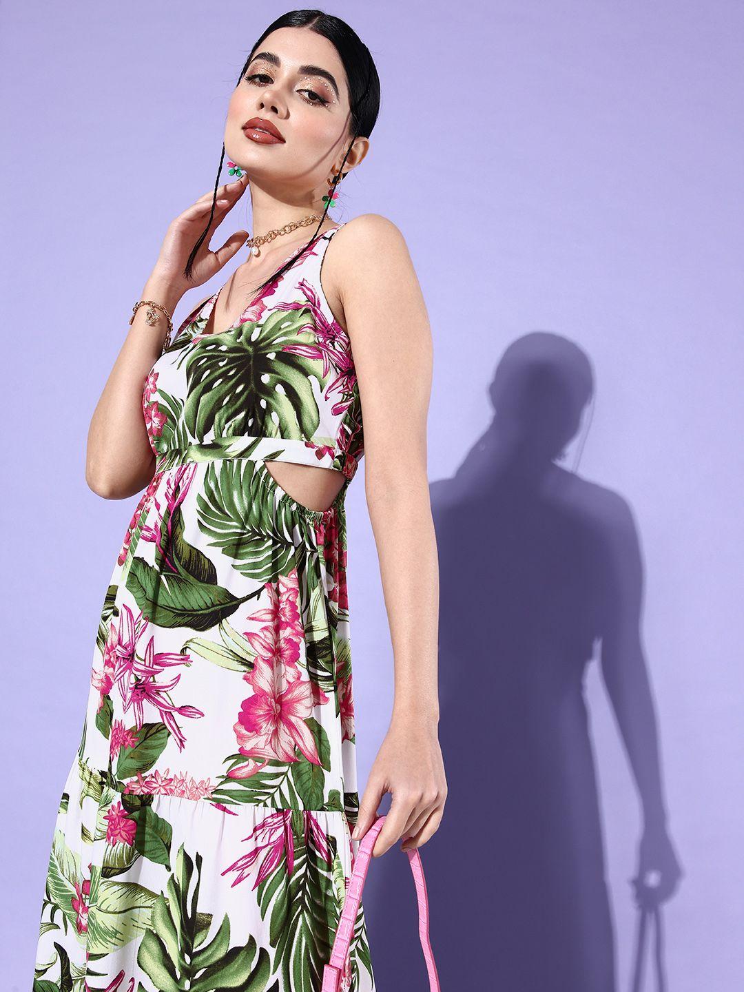 4wrd by dressberry tropical print empire maxi dress