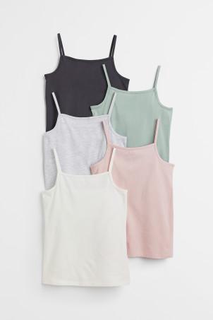 5-pack jersey strappy tops