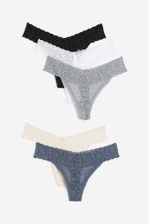 5-pack lace thong briefs