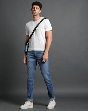 512 men mid-wash slim tapered fit jeans