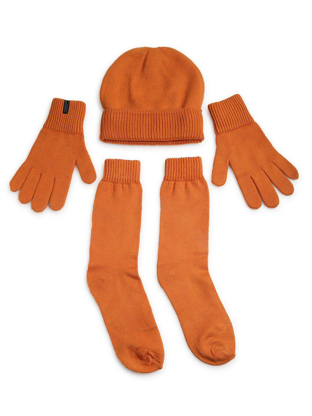 513 kids pack of 3 knitted acrylic cap with gloves & socks