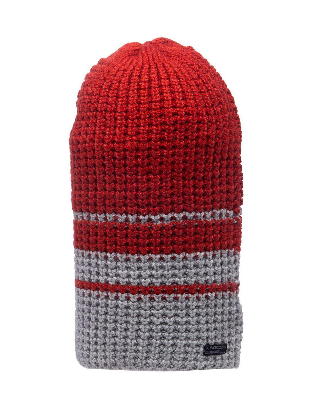 513 men red & grey beanie