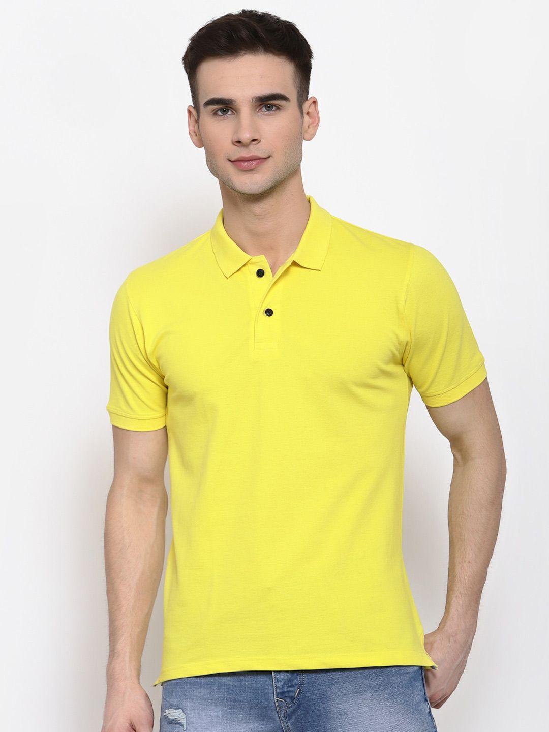 513 men yellow polo collar t-shirt