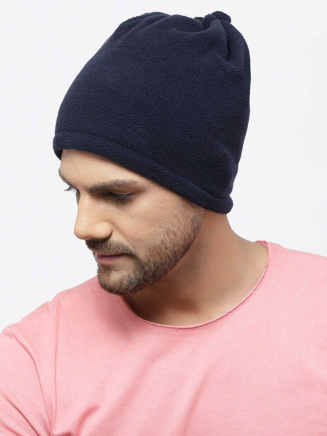 513 solid fleece reversible beanie with neck warmer & with face mask headband