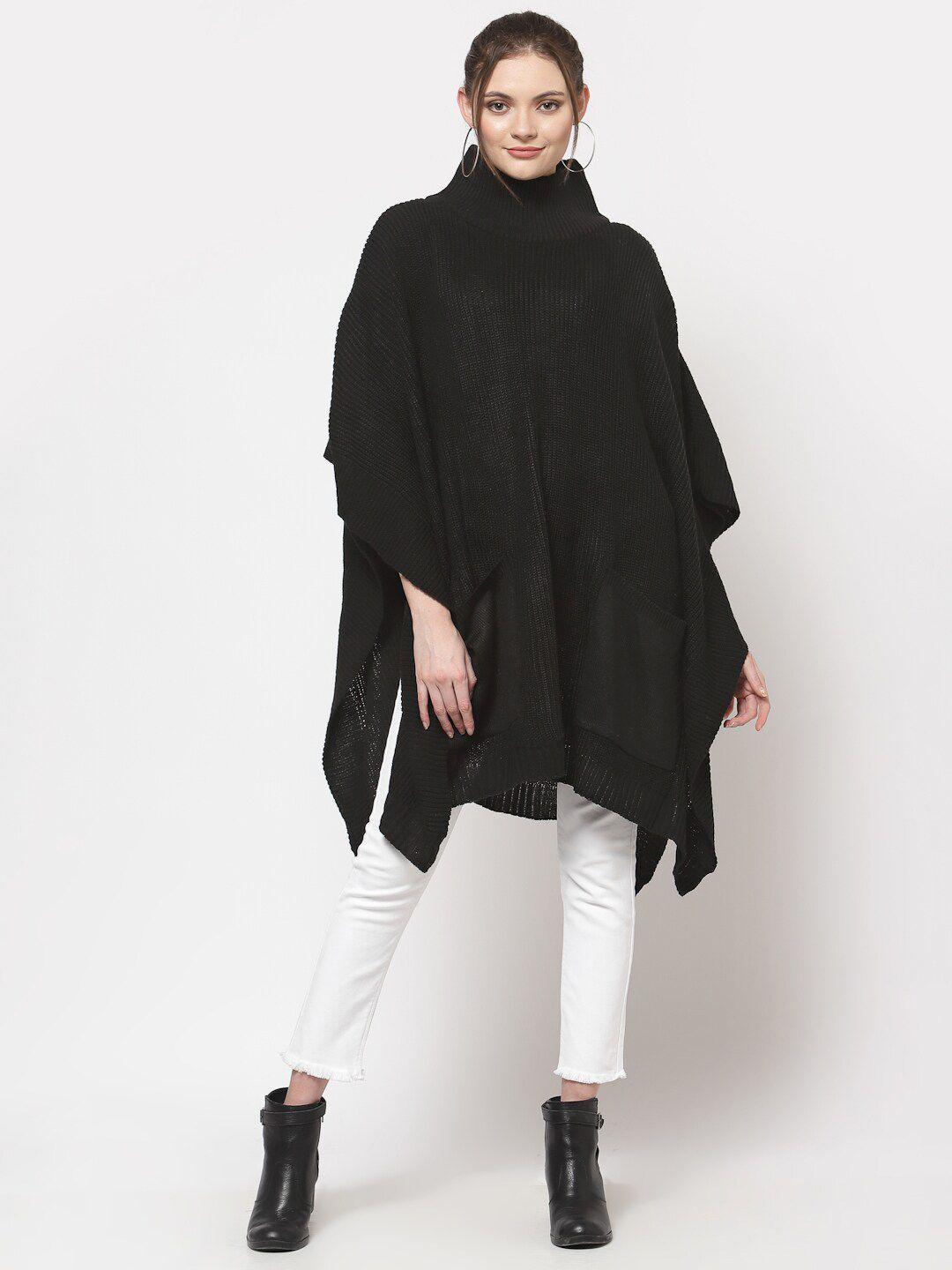 513 women black waterfall shrug