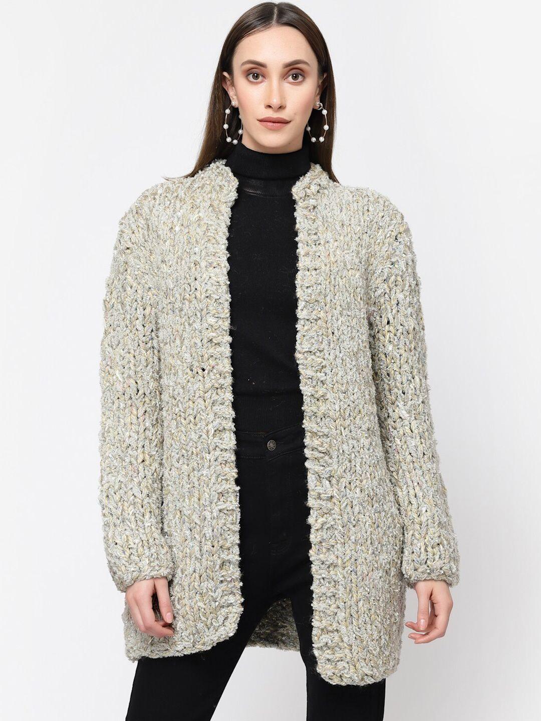 513 women cable knit longline acrylic cardigan sweater