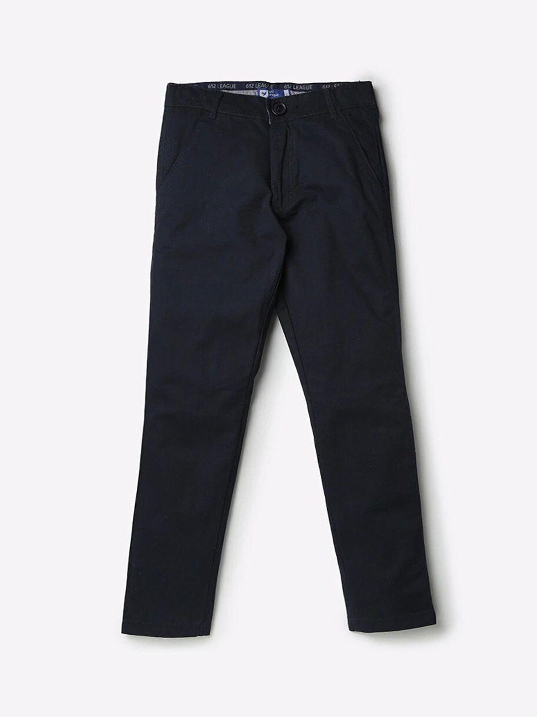612league boys blue classic slim fit trousers