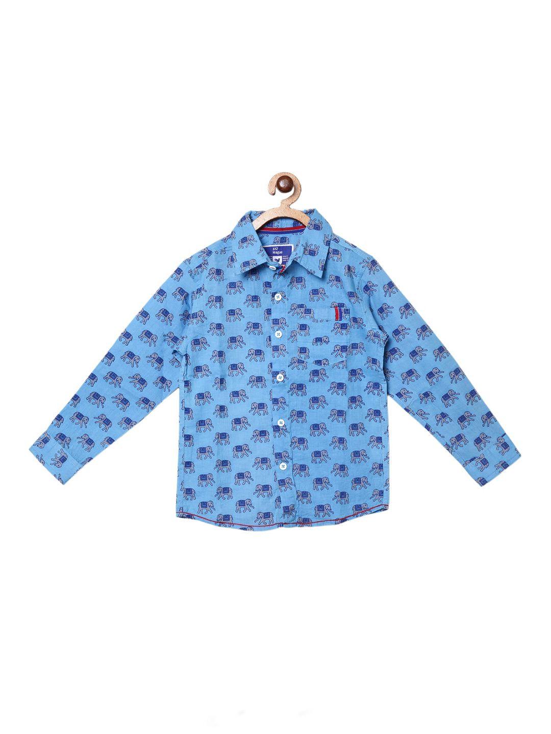 612league boys classic conversational printed casual shirt