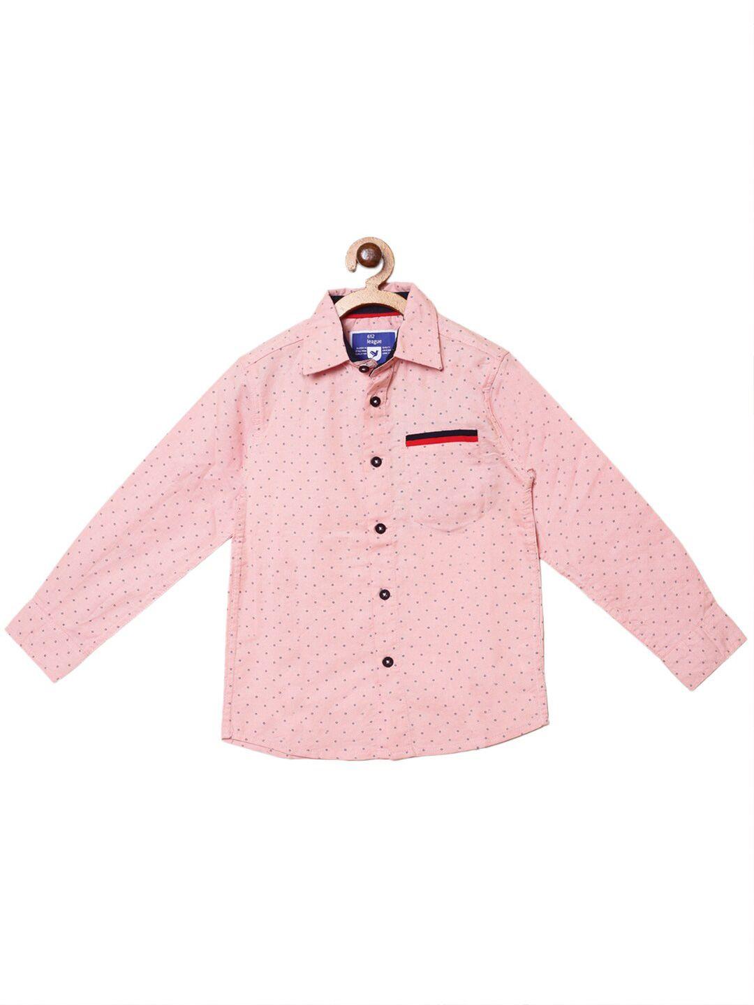 612league boys classic micro ditsy printed cotton casual shirt