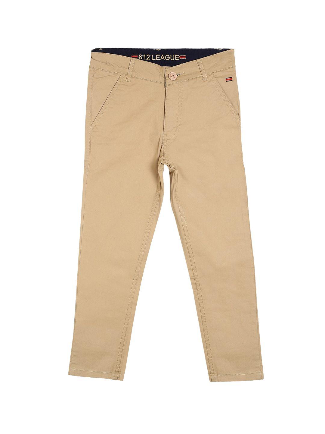 612league boys khaki cotton chinos trousers