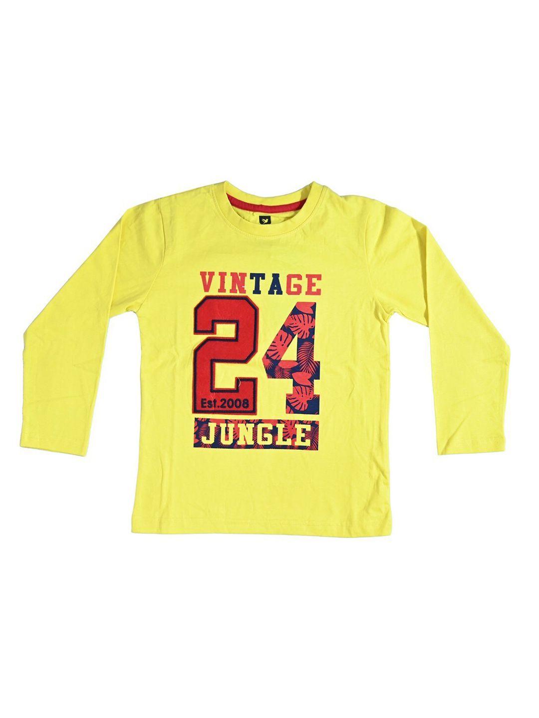 612league boys typography printed cotton t-shirt