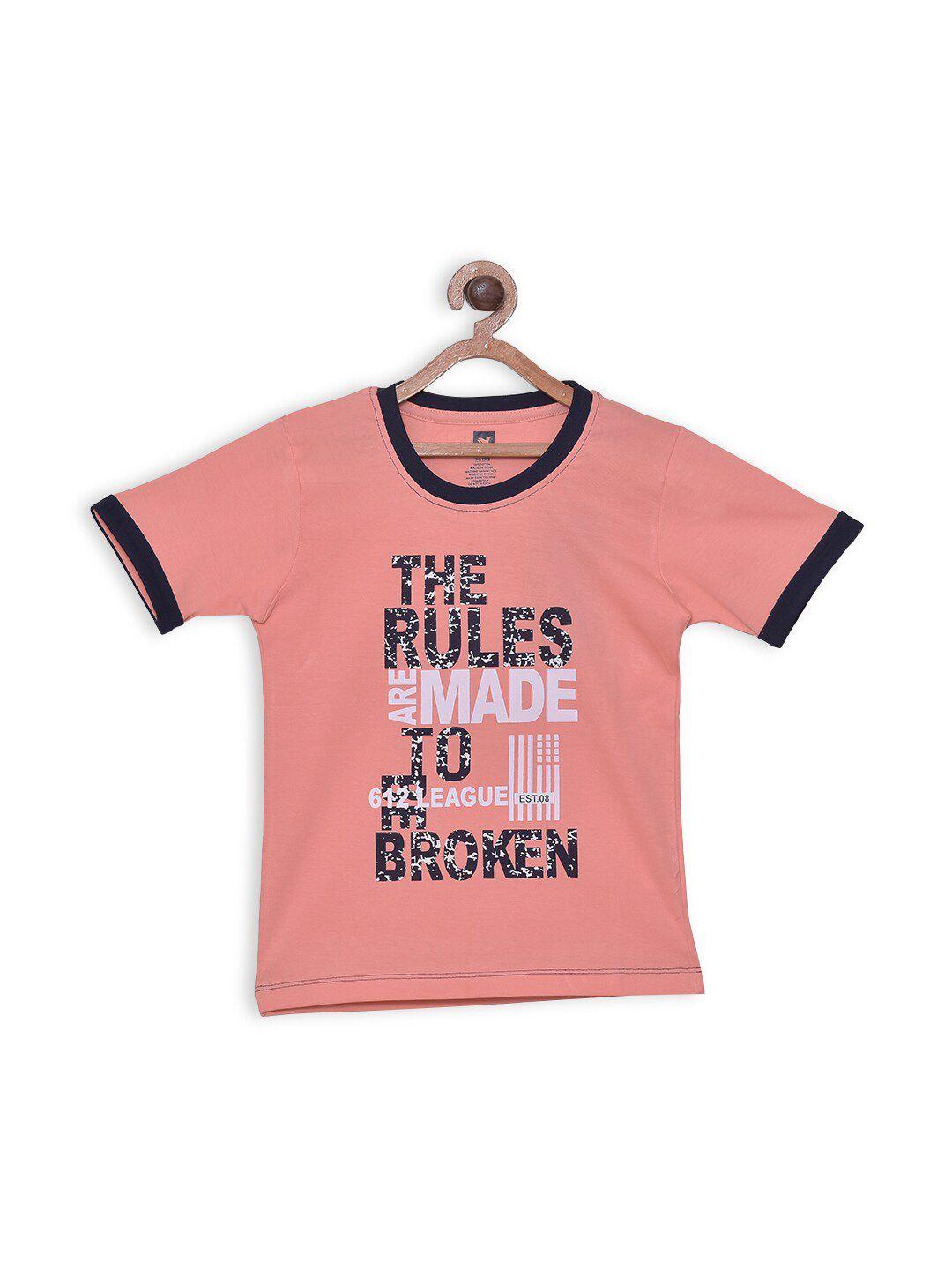 612league boys typography printed cotton t-shirt