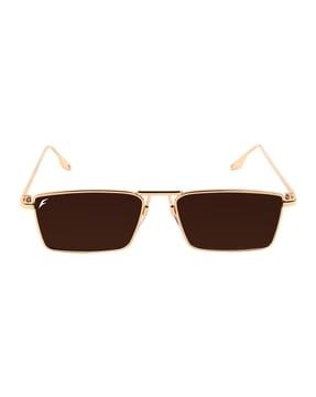6216-gld-brn uv-protected rectangular sunglasses