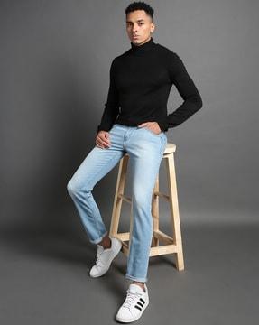 65504-men light-wash skinny fit jeans
