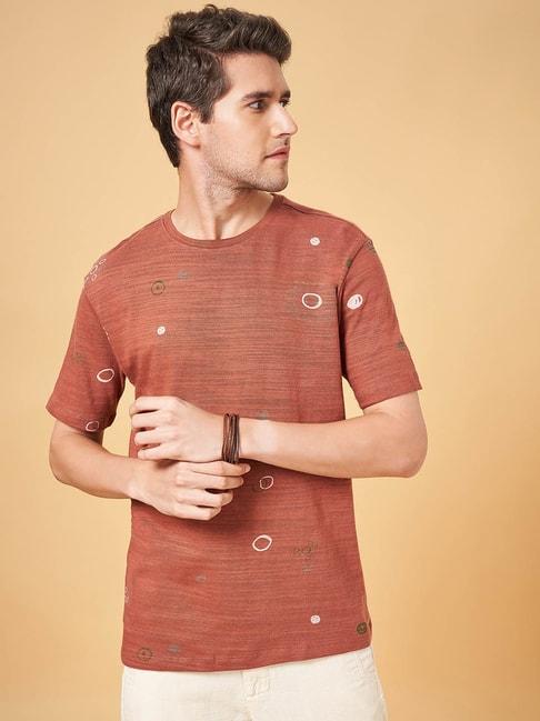 7-alt-by-pantaloons-rust-cotton-relaxed-fit-printed-t-shirt