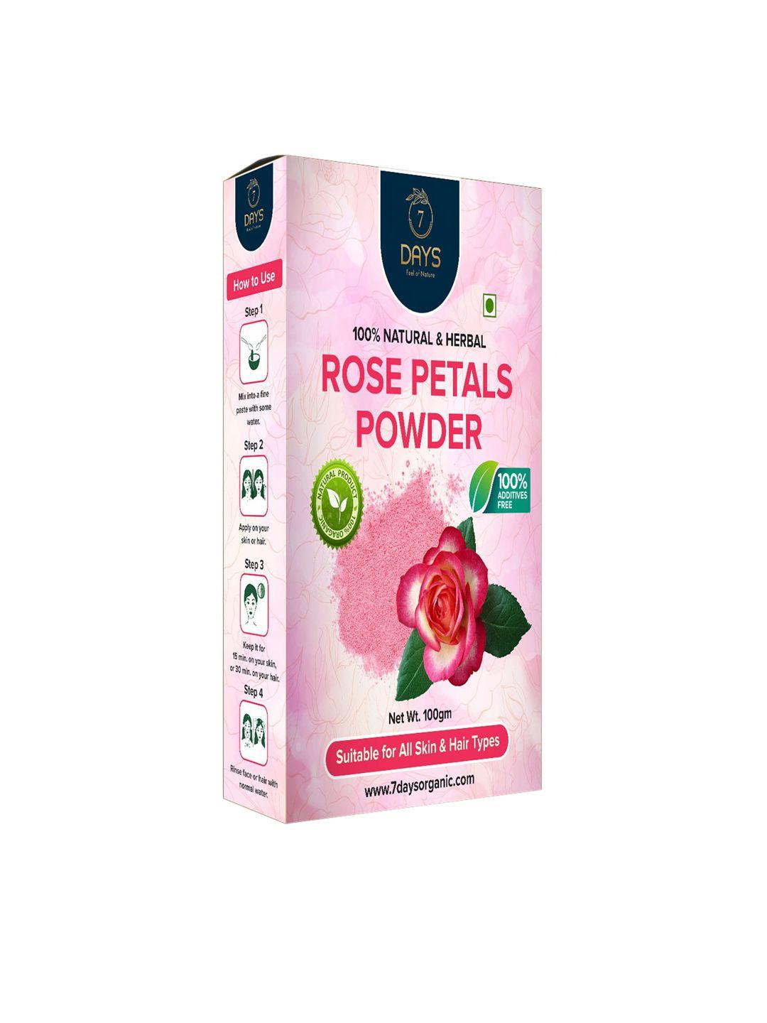 7 days 100% natural & pure rose petals powder for hair & skin - 100 g