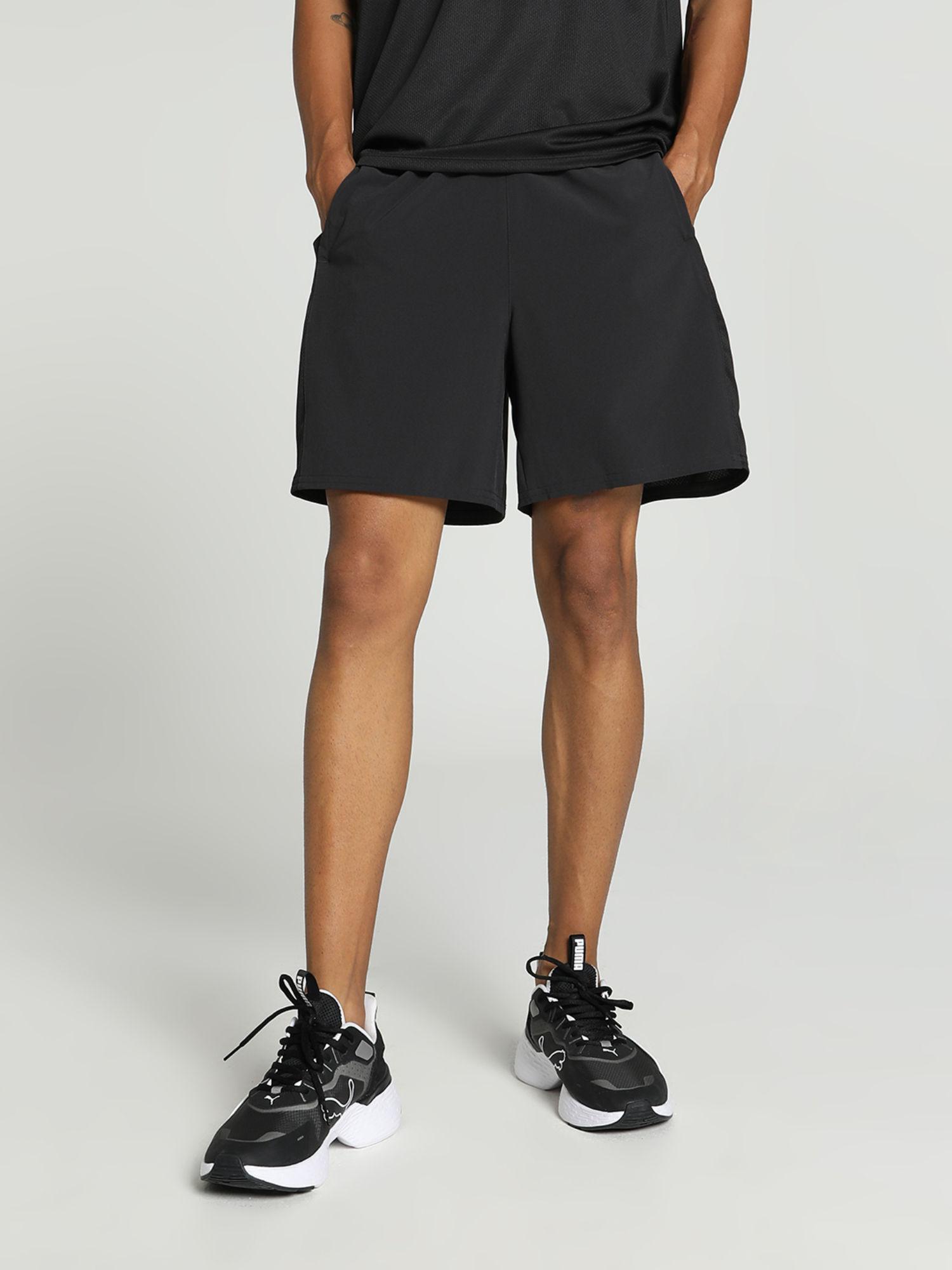 7 stretch woven mens black shorts