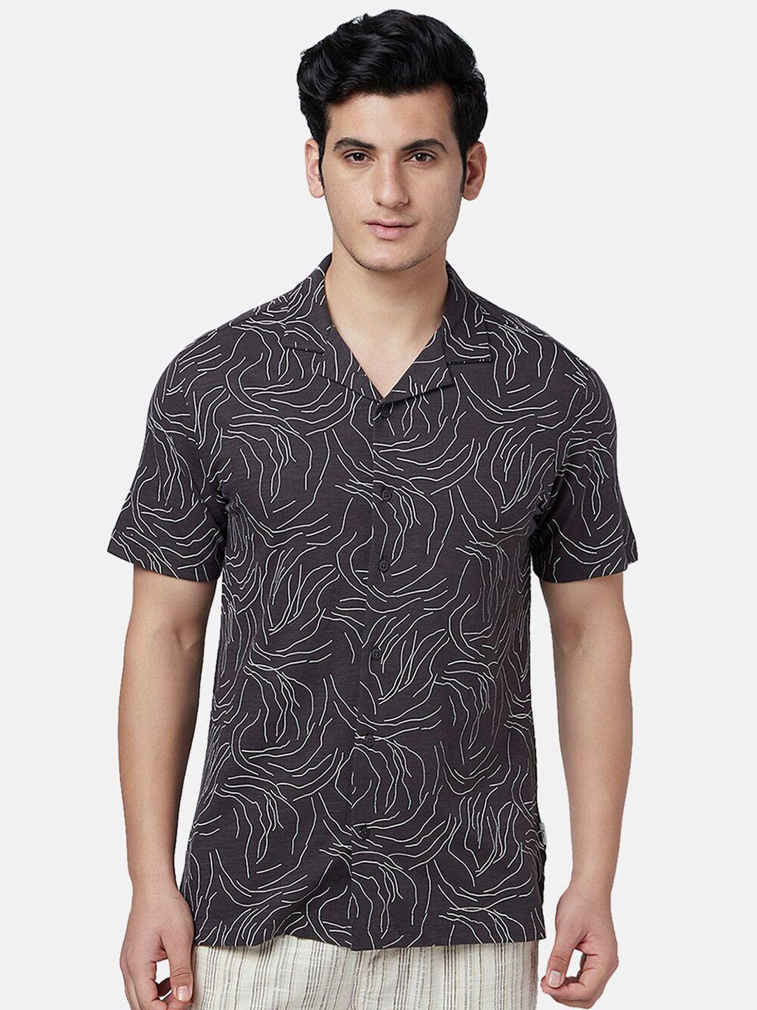 7 alt by pantaloons abstract printed cotton slim fit casual shirt