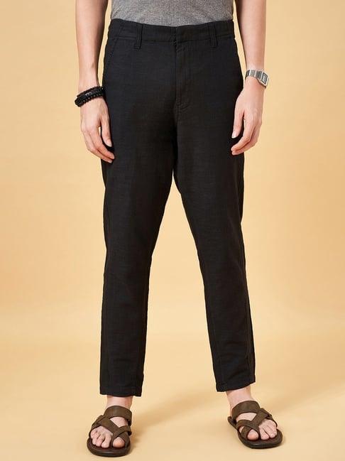 7 alt by pantaloons anthracite cotton comfort fit trousers
