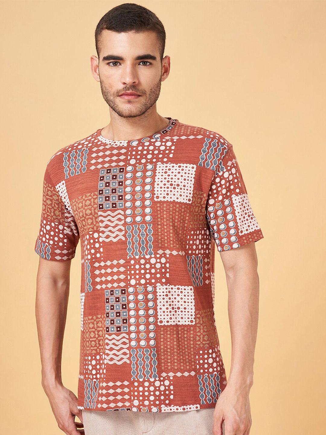 7 alt by pantaloons geometric printed cotton t-shirt