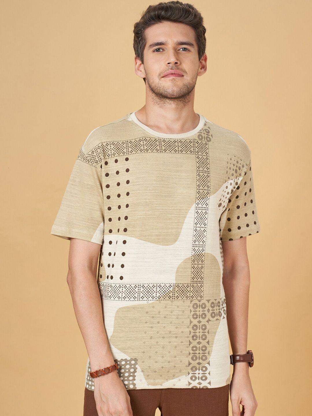 7 alt by pantaloons geometric printed round neck cotton t-shirt