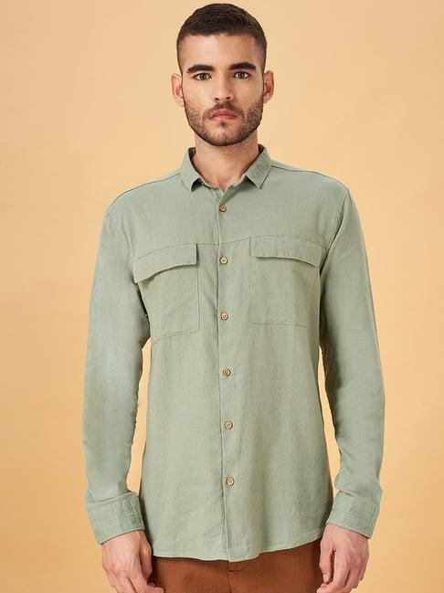 7 alt by pantaloons green relaxed fit shirt