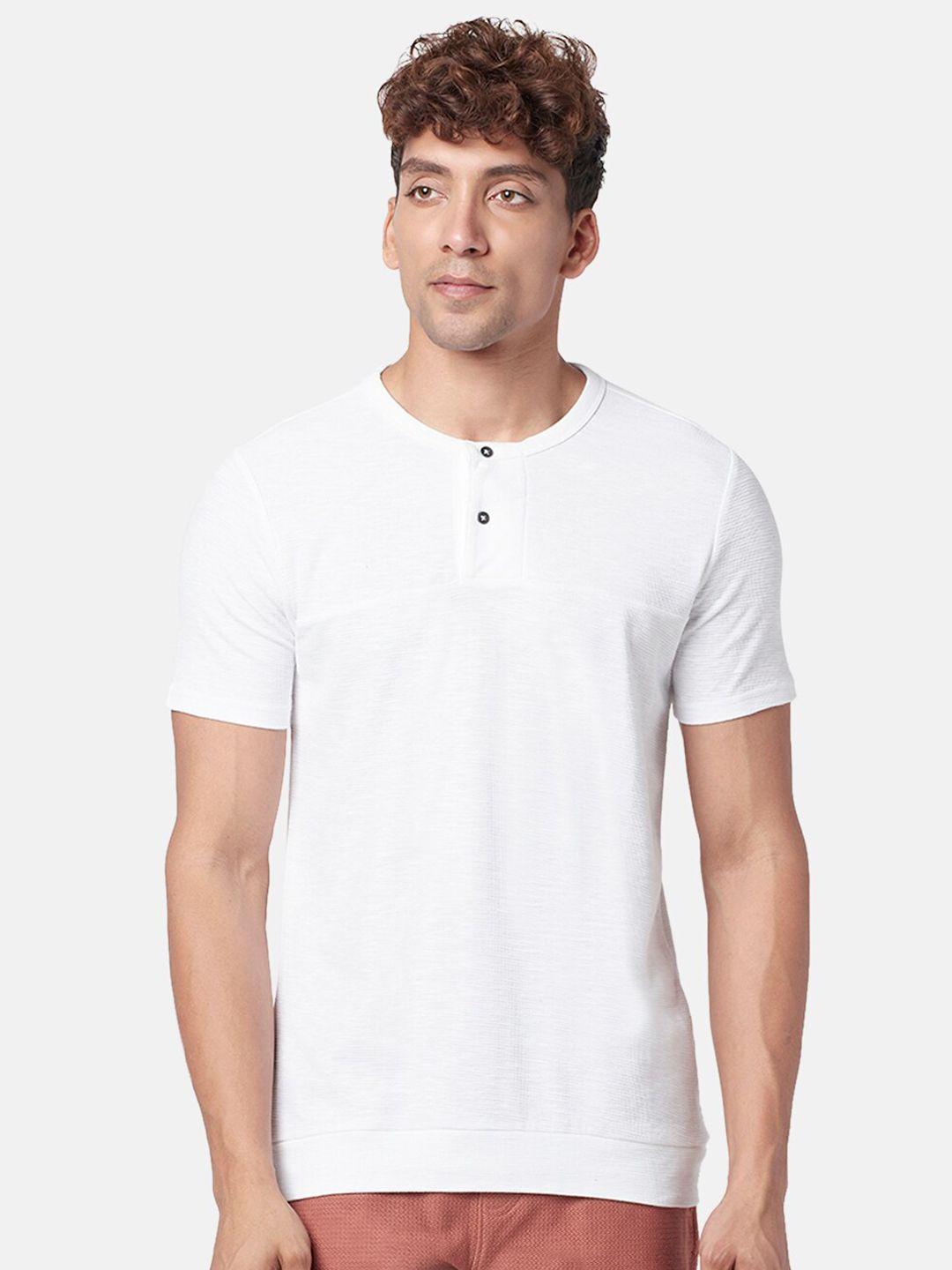 7 alt by pantaloons henley neck slim fit cotton t-shirt