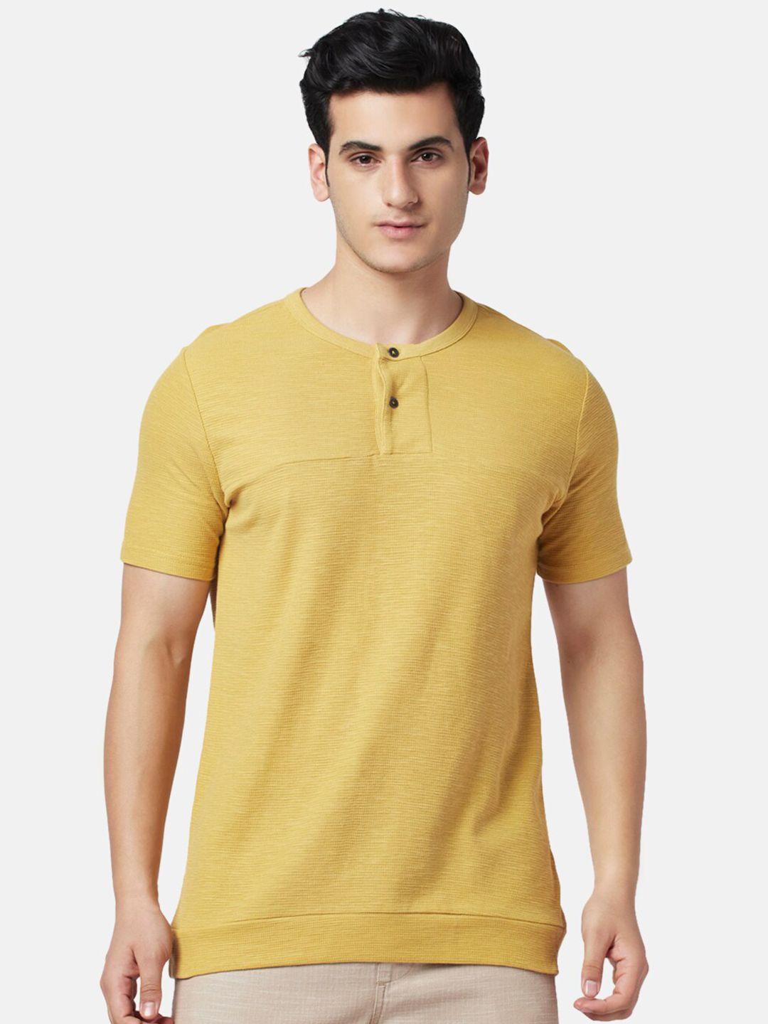 7 alt by pantaloons men henley neck slim fit cotton t-shirt