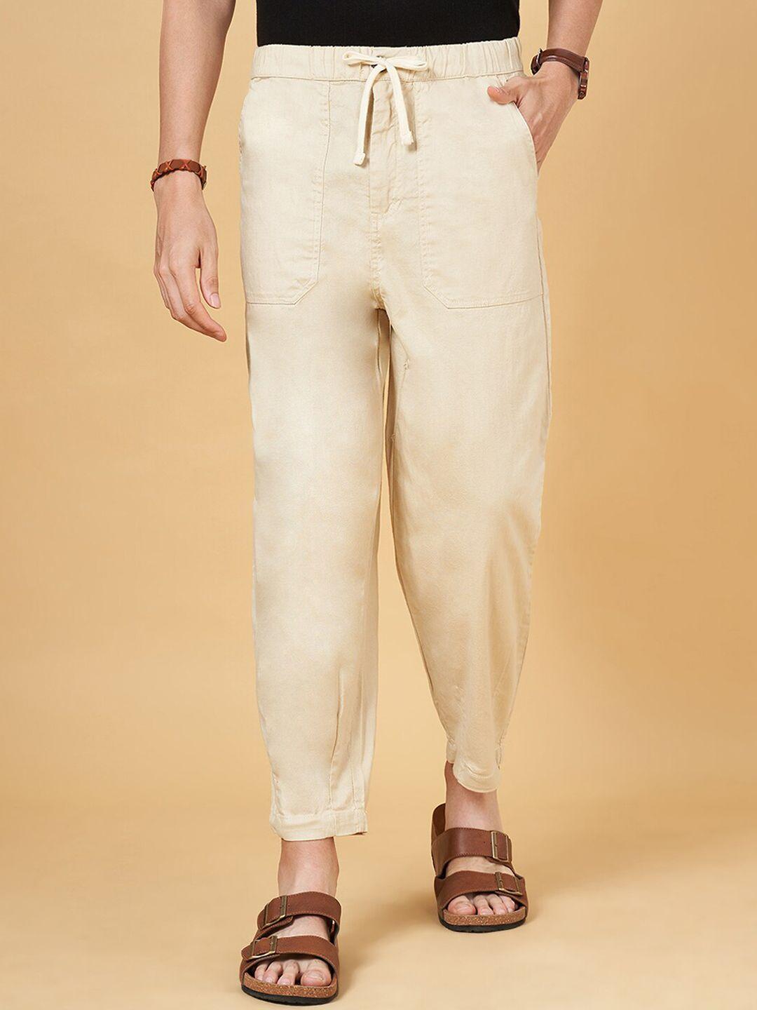 7 alt by pantaloons men mid-rise regular fit cotton trousers