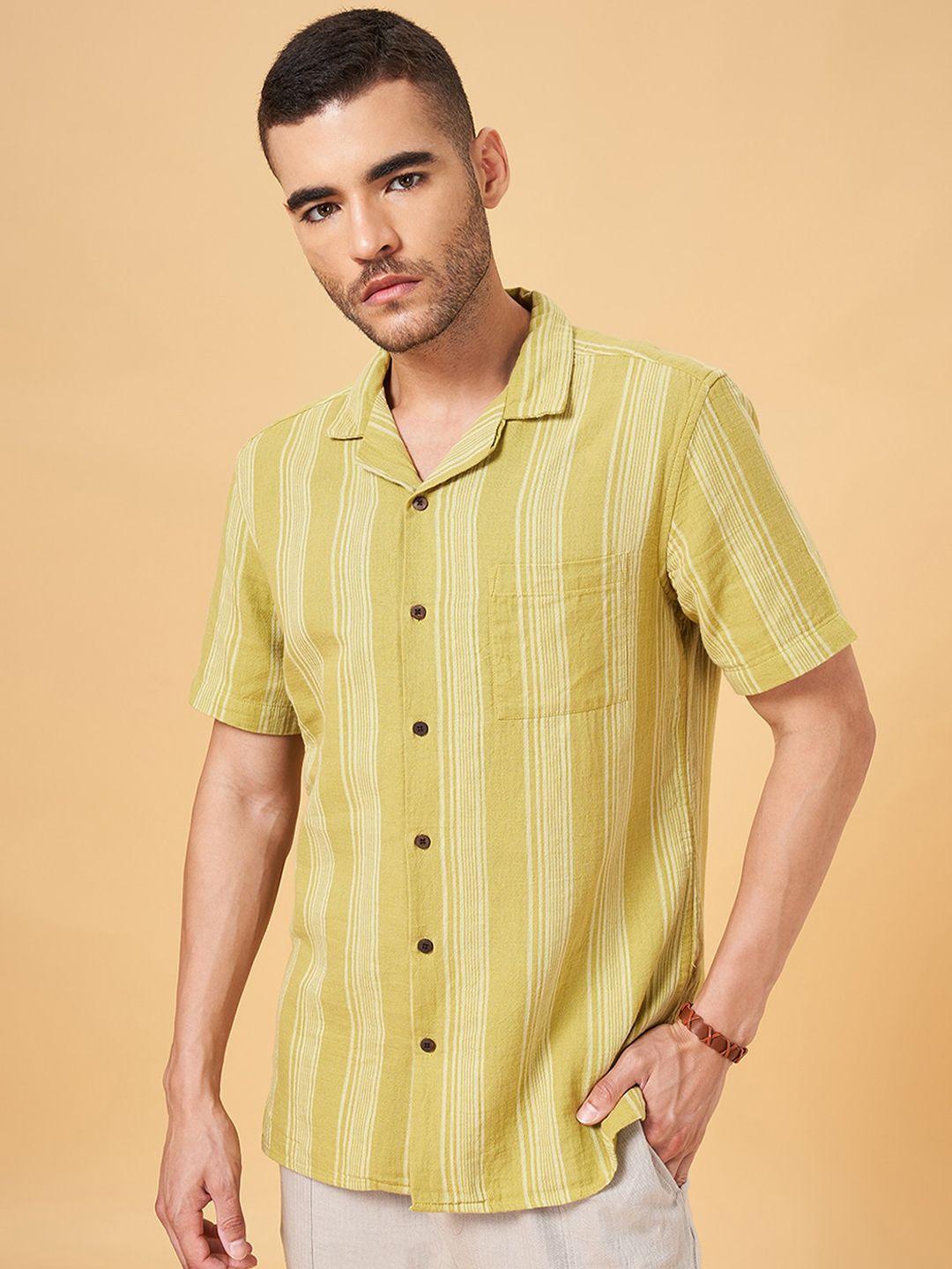 7 alt by pantaloons men striped cotton casual shirt