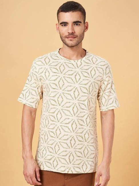 7 alt by pantaloons off white cotton relaxed fit printed t-shirt