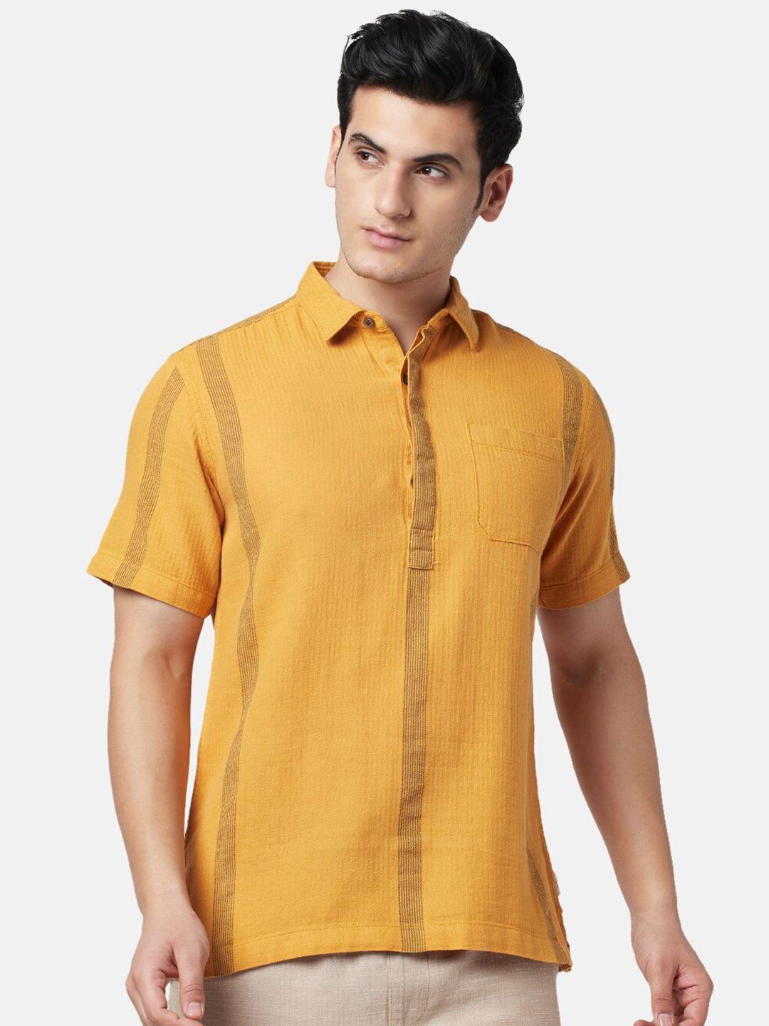 7 alt by pantaloons spread collar striped cotton casual shirt