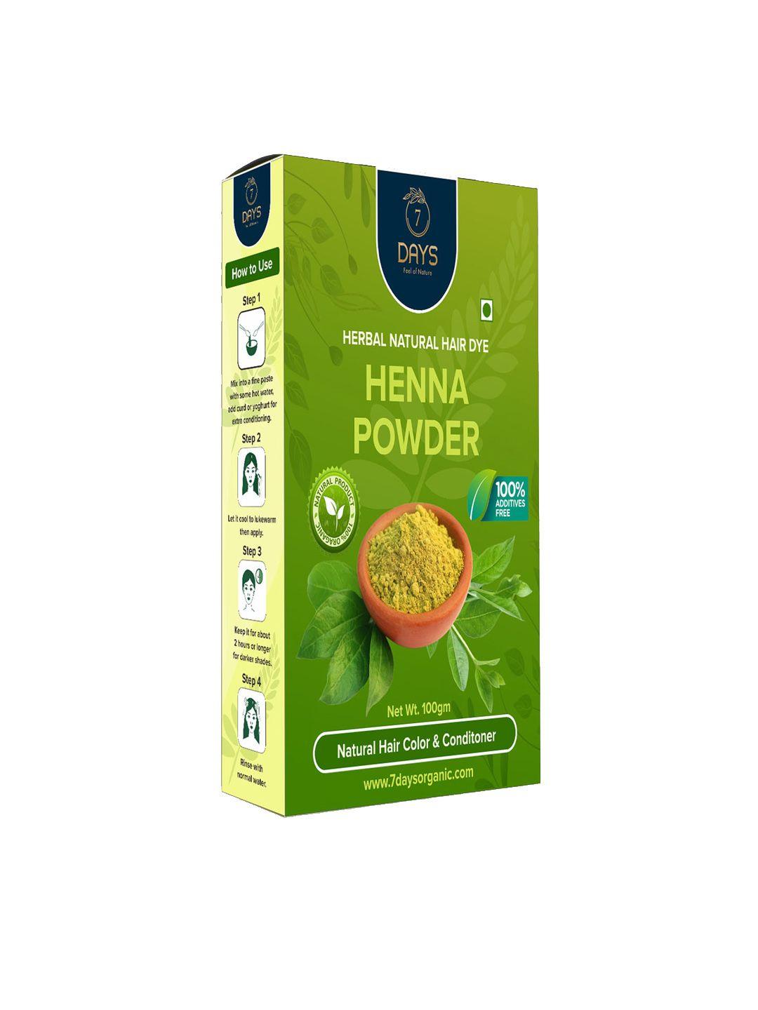 7 days herbal natural hair dye henna powder for natural colour & conditioner - 100 g