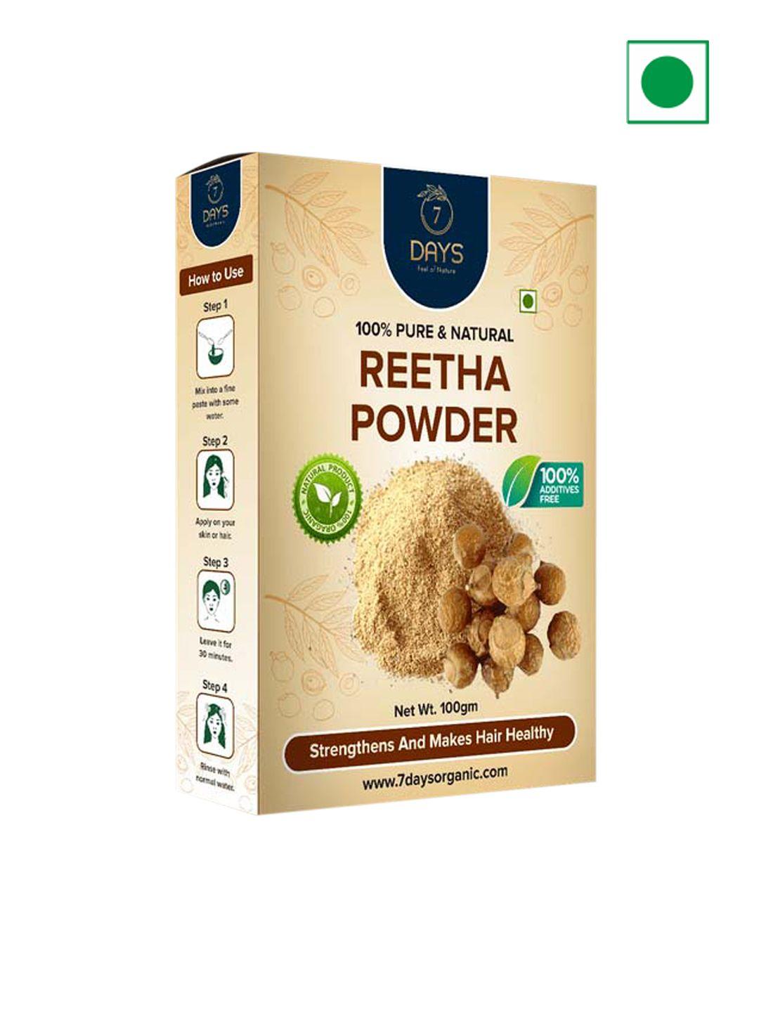 7 days pure & natural reetha powder for face pack hair scalp treatment - 100g