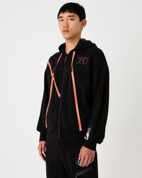 7 lines logo print regular fit hoodie