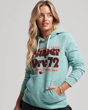 70's retro font graphic print hoodie