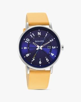 7131sl06 analogue watch with leather strap