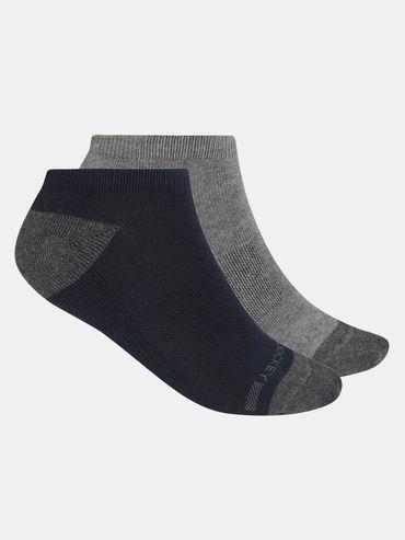 7506 womens cotton nylon blend low show socks - multi-color (pack of 2)