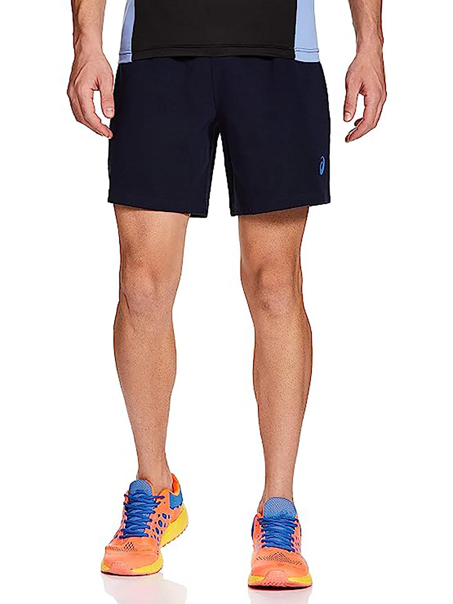 7in knitted navy blue men shorts