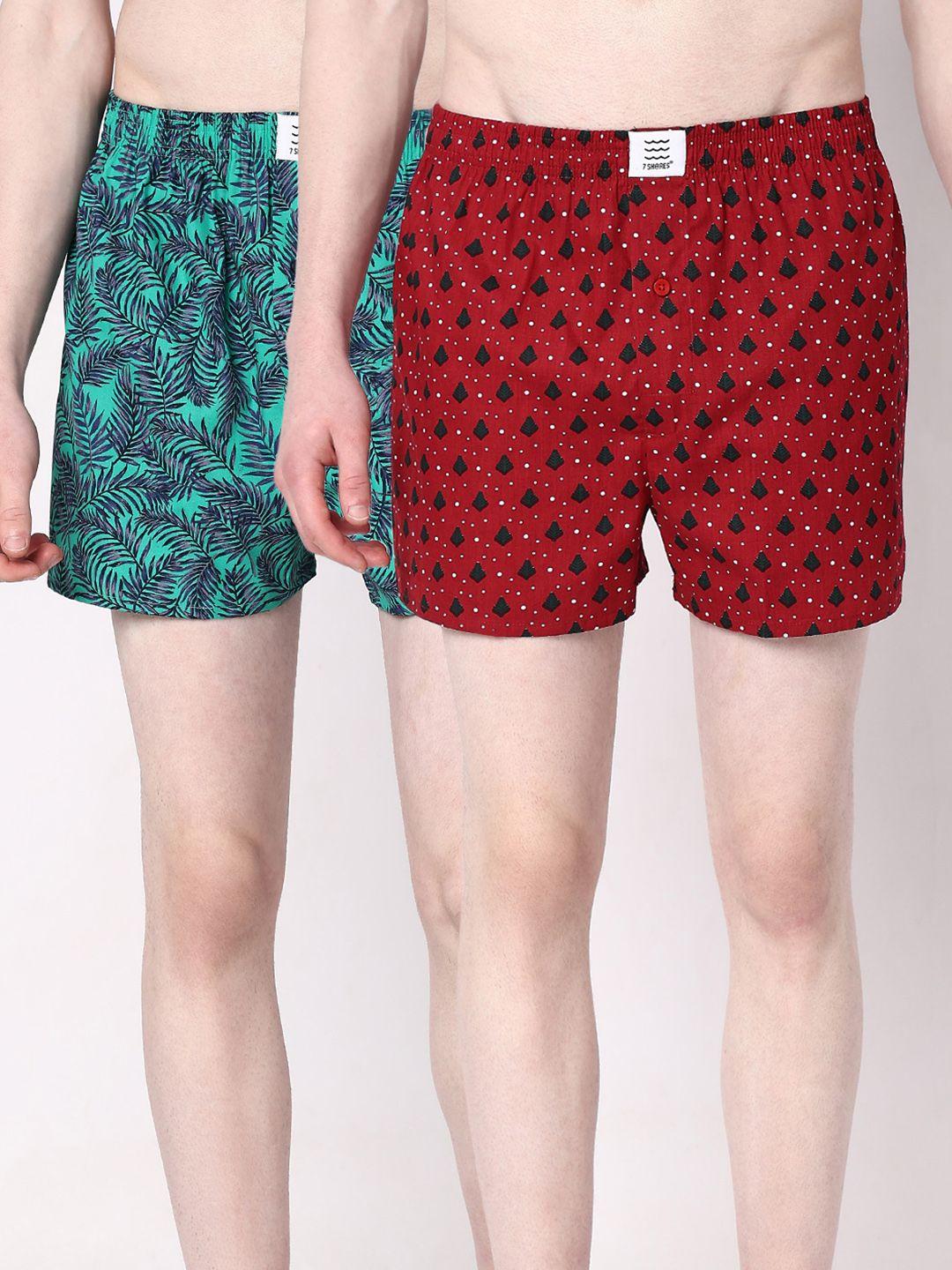 7shores pack of 2 printed cotton boxers bst-001