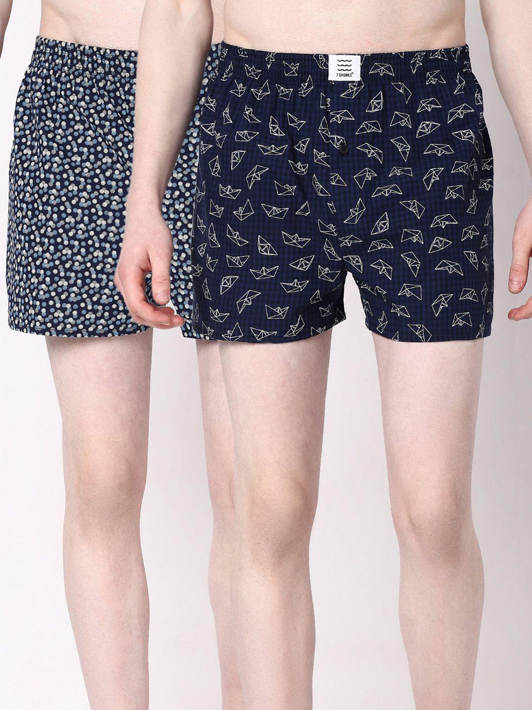 7shores pack of 2 printed cotton breathable boxers bst-005