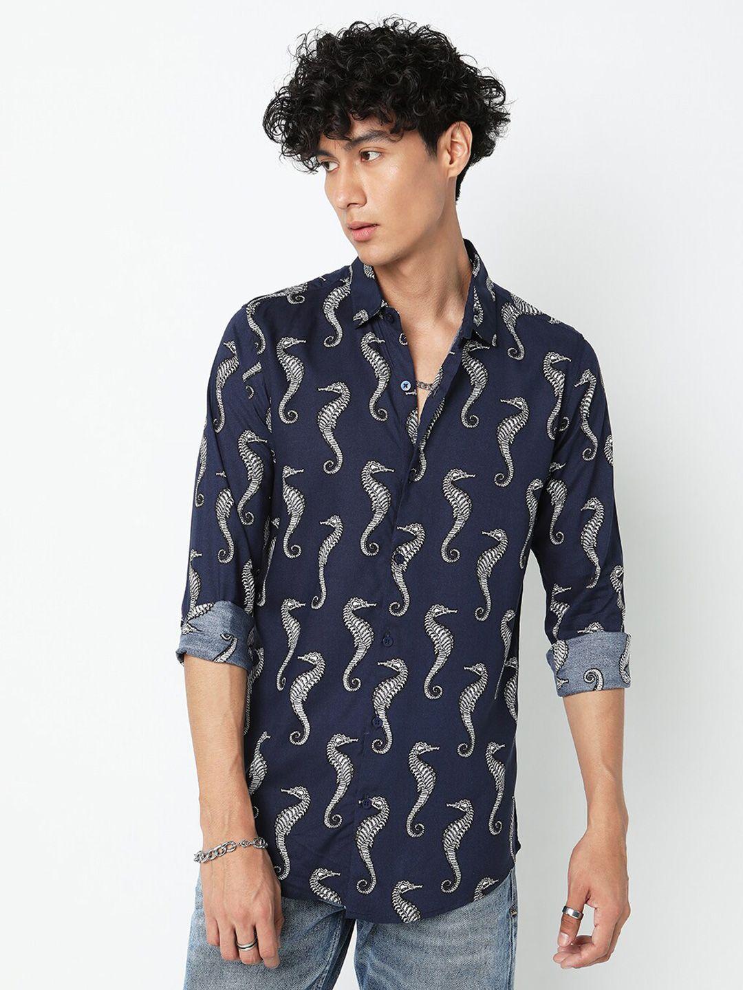 7shores classic conversational printed casual shirt