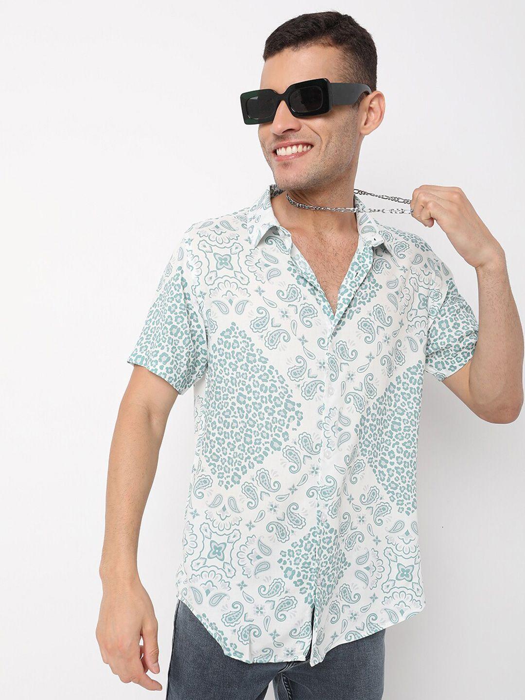 7shores classic ethnic motifs printed casual shirt