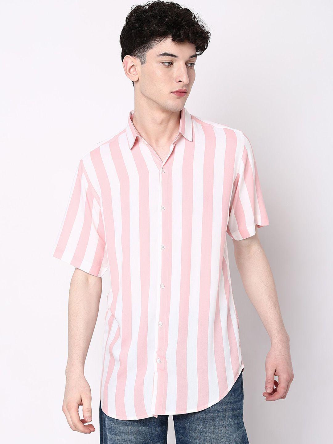 7shores classic fit  striped spread collar casual shirt