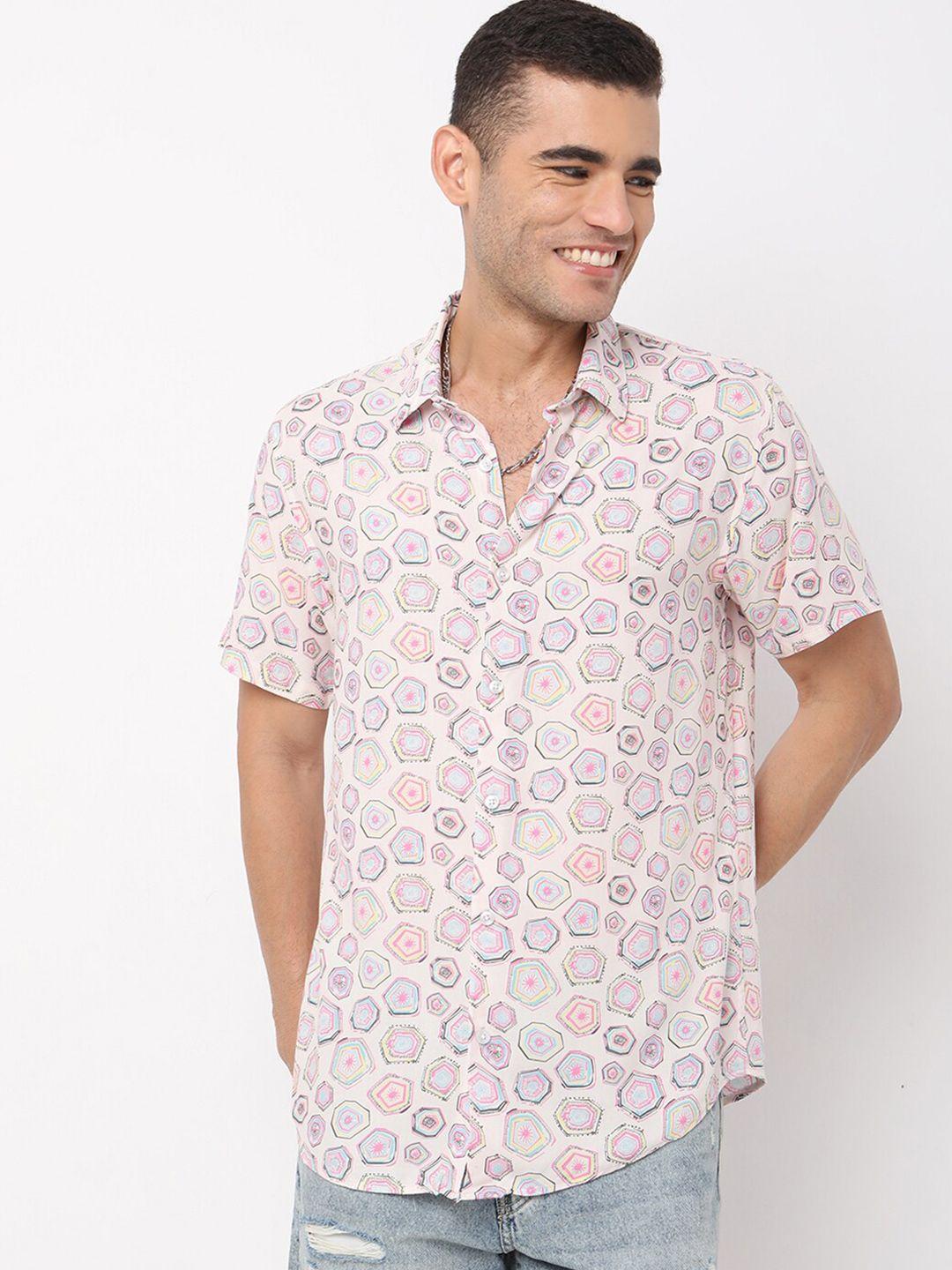 7shores classic geometric printed casual shirt