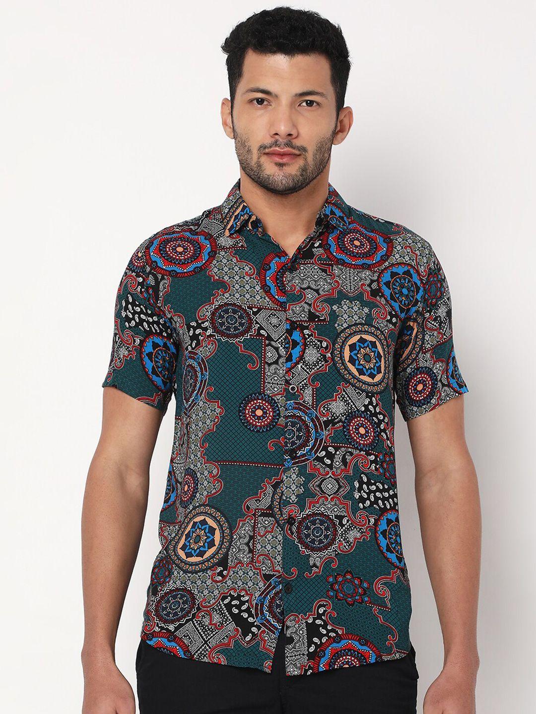 7shores classic opaque ethnic printed casual shirt
