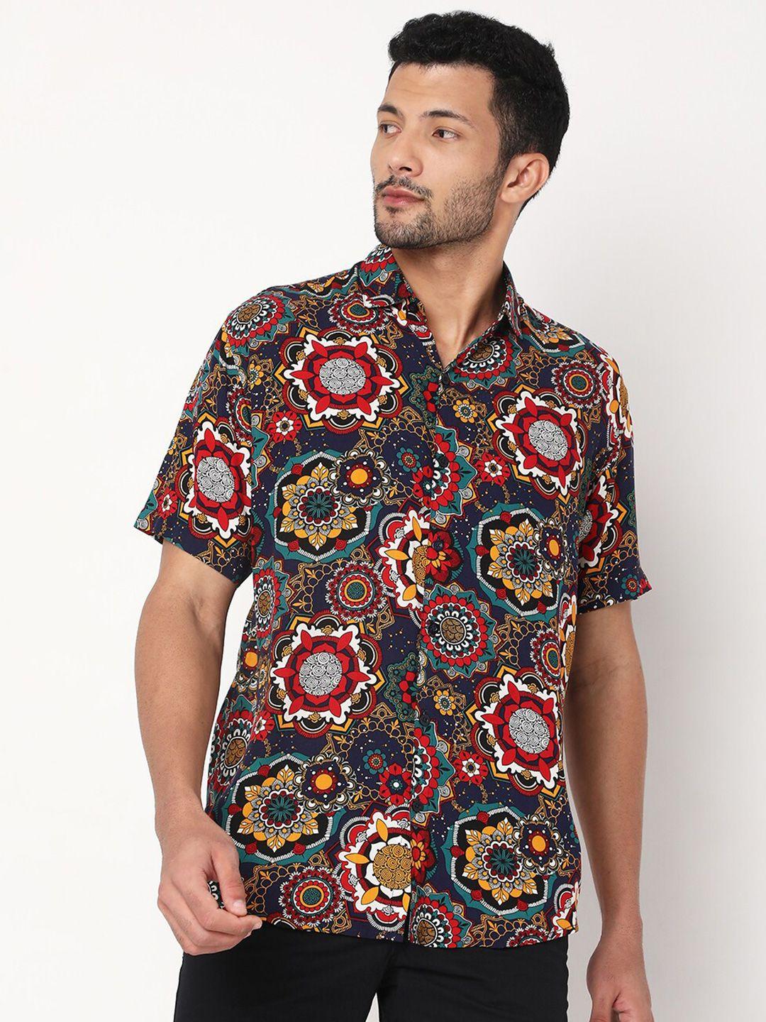 7shores ethnic motifs printed casual shirt