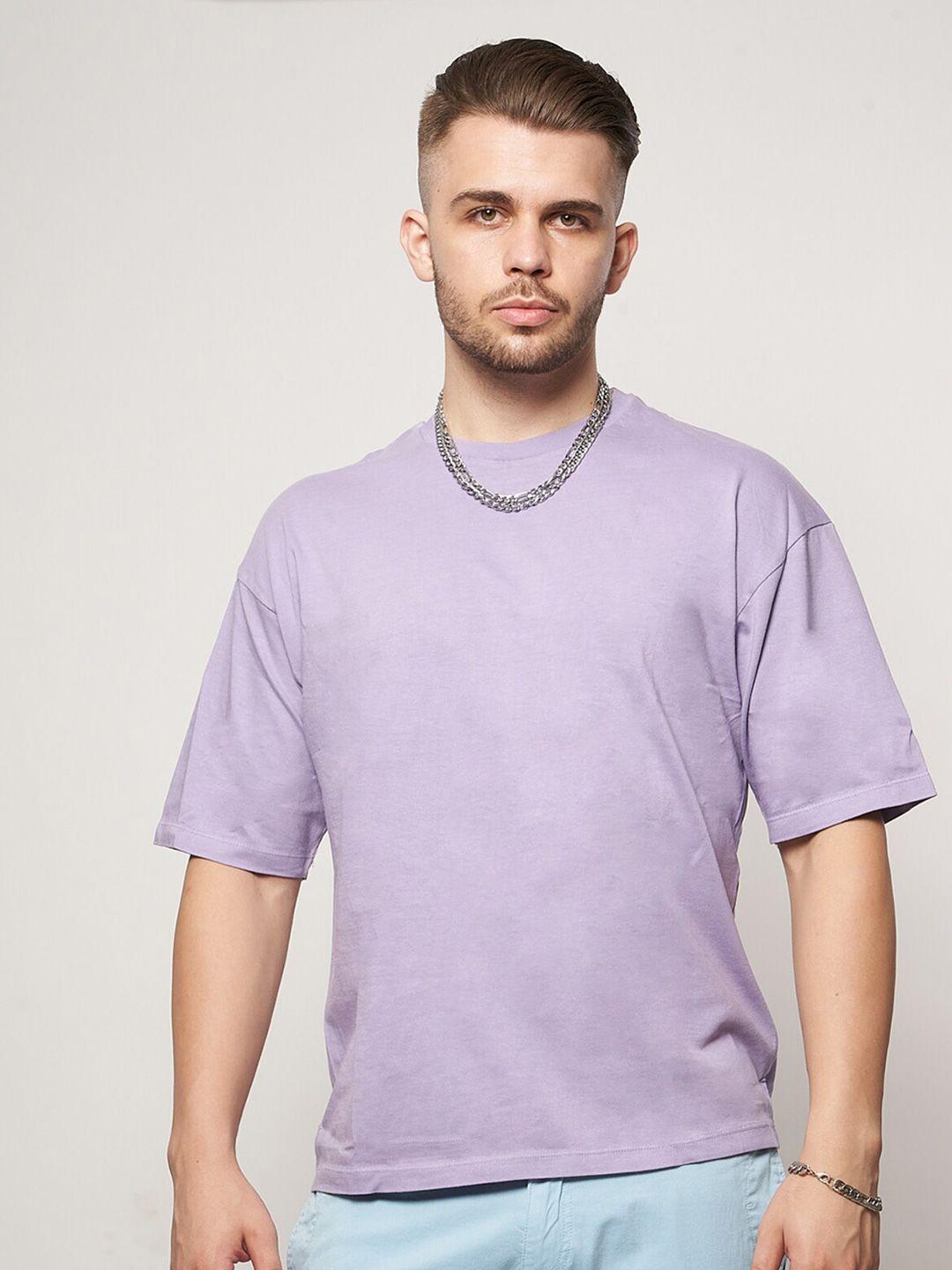 7shores men lavender v-neck raw edge t-shirt