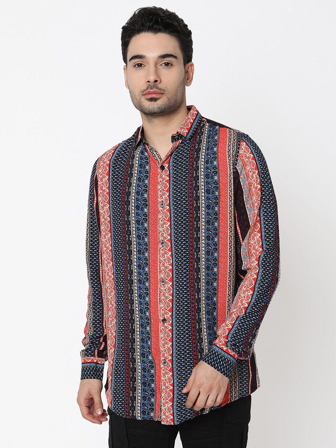 7shores men multicoloured classic opaque printed casual shirt