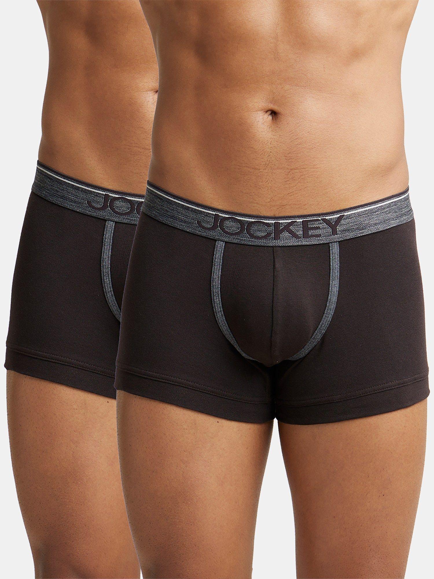 8015 men cotton trunk with ultrasoft waistband - brown (pack of 2)